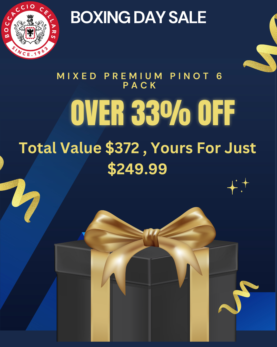 Boxing Day Special 33% Off Premium 6 pack Pinot Pack