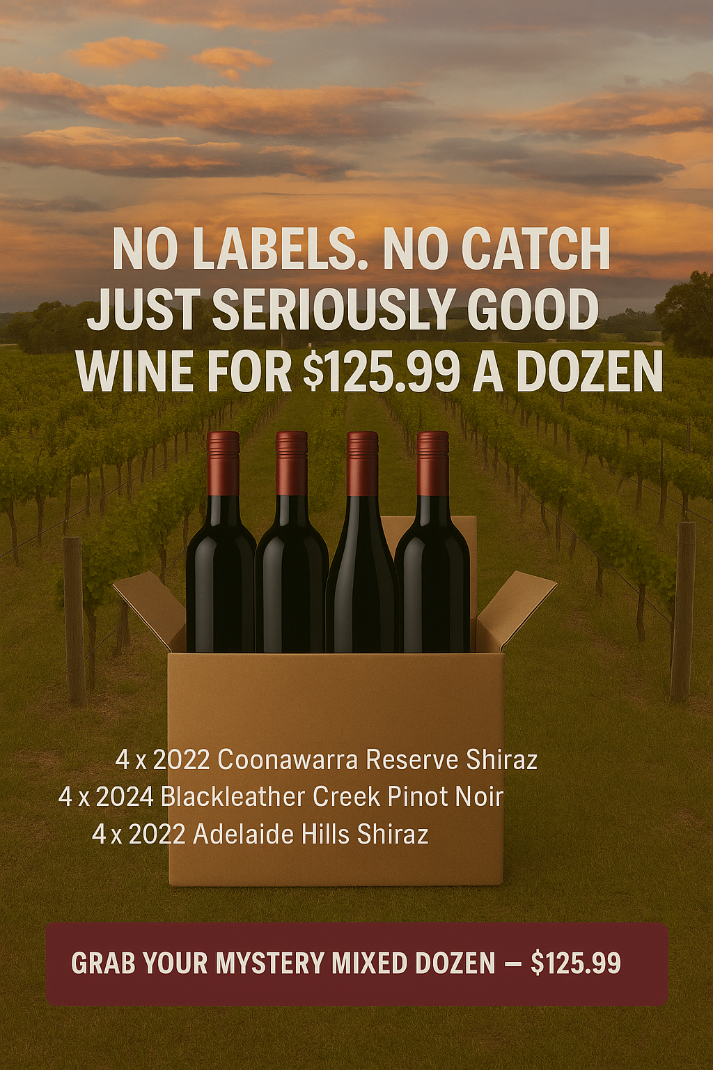 Mystery Mixed Unlabelled Red Dozen Pack.