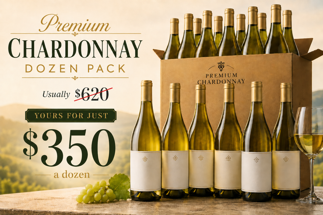 Over 43% Off Premium Chardonnay Dozen Pack. Usually $620, Your's For Just $350.